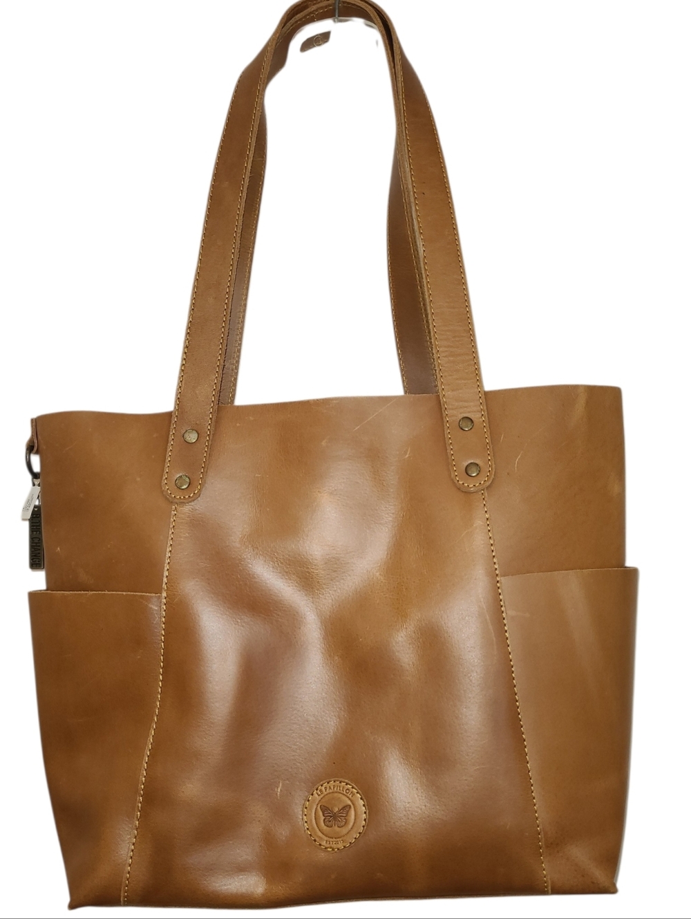 Le Papillon Classic Tan Leather Tote Bag